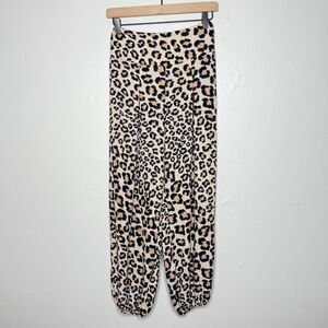Victoria's Secret Womens‎ Harem Pants XS Tan Cheetah Print Sheer Lounge Jogger